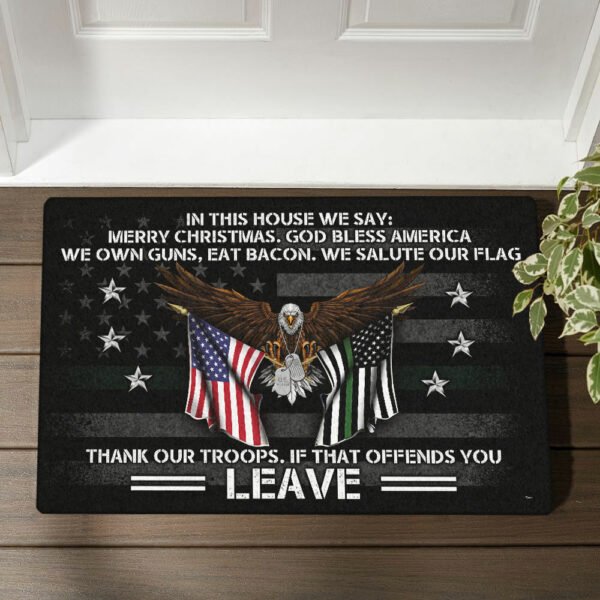 Patriotic Doormat In This House We Salute Our Flag DDH2932DM