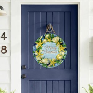 Christmas Beach Wreath Wooden Sign PS1210T2WD