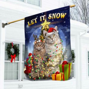 Christmas Flag Let It Snow Cat ANL264F