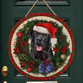 Merry Christmas Labrador Retriever Wooden Door Sign TRL1456WDv2