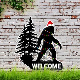 Bigfoot Garden Metal Sign Welcome Christmas NTB172MS