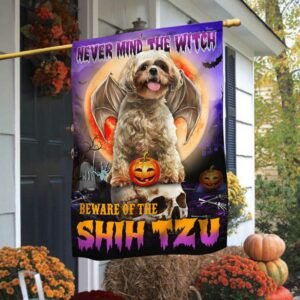 Shih Tzu Halloween Flag Beware Of The Shih Tzu DBD2796Fv24