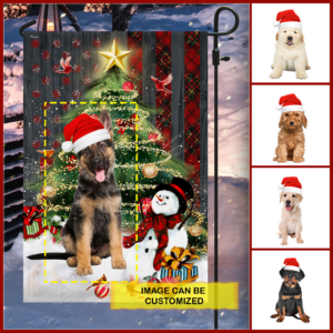 Personalized Flag Christmas Puppy Dog ANL0428FCTv1