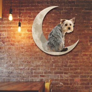 Yorkshire Terrier Yorkie Dog And Moon Hanging Metal Sign QNK879MSv12