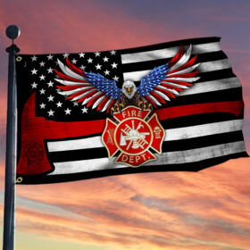 Firefighter Grommet Flag The Thin Red Line Flag THH3382GFv1