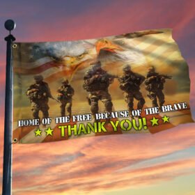 Thank You Veteran Grommet Flag Home Of The Free Because Of The Brave DDH2909GF