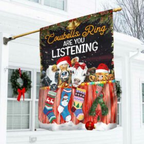 Christmas Flag Cowbells Ring Are You Listening LHA1816F