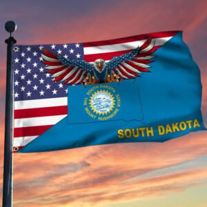 South Dakota Flag American Eagle South Dakota Grommet Flag TRL1430GFv13