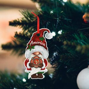Firefighter Ornament Gnome Back The Red DBD2934O