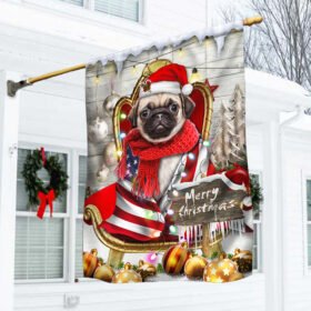 Pug Wrap In Glory American Christmas Flag THH3477Fv3