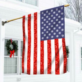 US Flag Merry Christmas American Flag TRL1547F