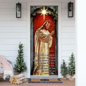 Jesus Knocking On The Door Christmas Door Cover PN1410Dv1
