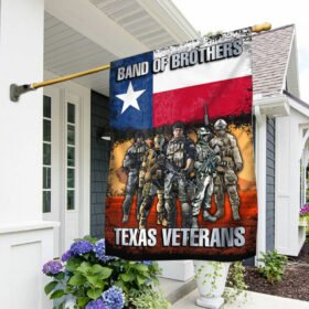 Texas Veterans Flag, Band Of Brothers Texas Veterans QNK521FV17
