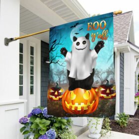 Black Cat Halloween Flag Boo Y'all Ghost Pumpkin QNN600F