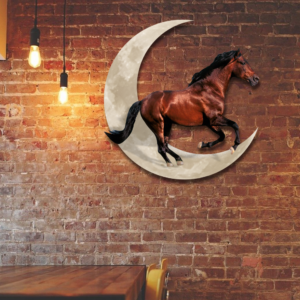 Horse On The Moon Hanging Metal Sign QNK1005MSa