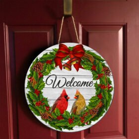 Cardinal Christmas Welcome Wooden Sign PS1210T4WD1