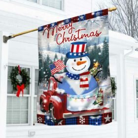 Patriotic Snowman Flag Merry & Bright DBD2918F