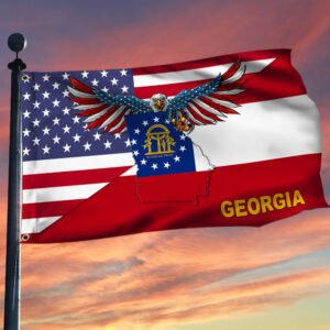 Georgia Flag Georgia Eagle American Grommet Flag TRL1430GFv5