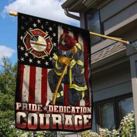 Firefighter Flag Pride Dedication Courage LHA1807F