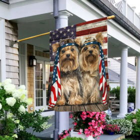 Yorkshire Terrier Dog Flag Charming Dog Wrapped in Glory