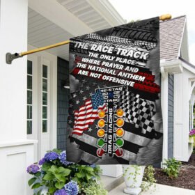 Drag Racing Flag The Race Track Where Prayer And The National Anthem LHA1837F