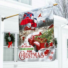 Red Truck Mississippi Flag All Hearts Come Home For Christmas DDH2926Fv3