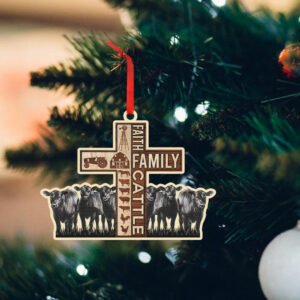 Faith Family Cattle American Custom-Shaped Ornament DDH2956O