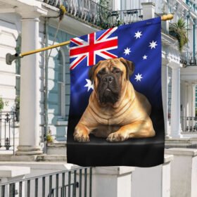 Bullmastiff Dog On Australian Flag QNN576Fv4