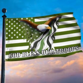 American Eagle God Blessed Our Troop Flag MBH204GF