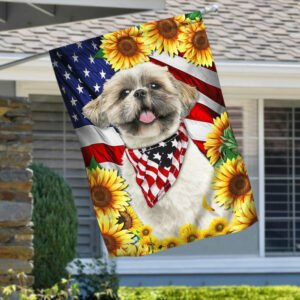 Shih Tzu America Sunflower Flag LHA1820F