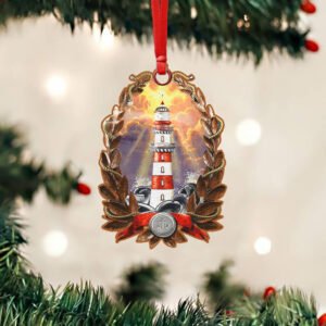 Lighthouse Custom Shaped Ornament  America Night NTB177O