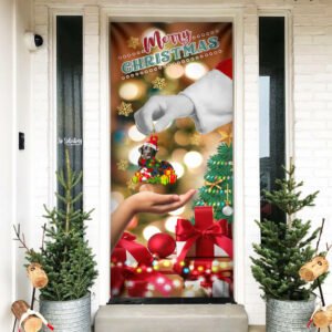 Christmas Door Cover - Give Black Labrador Dog  NTT19Dv1
