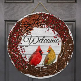 Cardinal Welcome Wooden Sign PS1110T4WD1