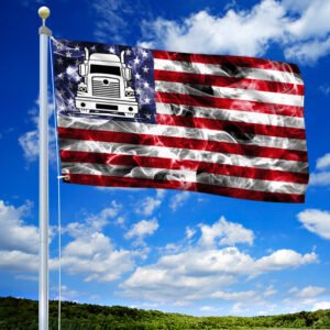 Trucker Flag Truck Driver American U.S. Grommet Flag TRN903GF
