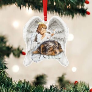 Yorkshire Terrier Dog Custom - Shaped Ornament Angel Sleeping NTB309O