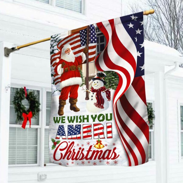 Santa Claus US Flag We Wish You Ameri Christmas DDH2940F
