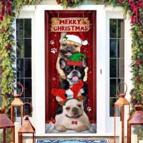 Frenchie Merry Christmas Door Cover MLH1954D