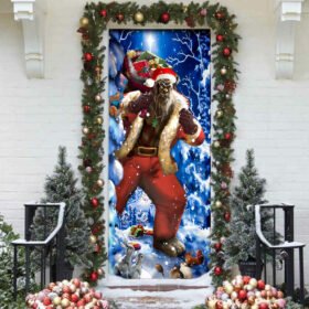Bigfoot Door Cover Christmas Forest Decor NTB187D