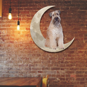 Soft-coated Wheaten Terrier Dog And Moon Hanging Metal Sign QNK879MSv45
