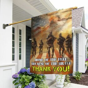 Thank You Veteran Flag Home Of The Free Because Of The Brave DDH2909F