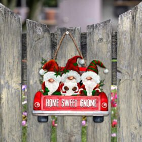 Christmas Custom Wooden Sign Home Sweet Gnome ANL270WD