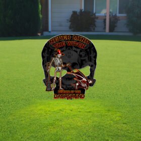 Halloween Metal Sign Never Mind The Witch Beware Of The Dachshund ANT250MS