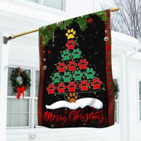 Pet Flag Christmas Tree Dog Paws Cat Paws Flag TRL1576Fv4