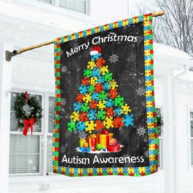 Autism Awareness Christmas Flag MBH231F