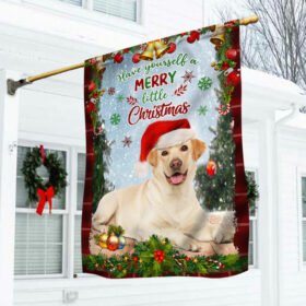 Yellow Labrador Retriever Flag, Have Yourself A Merry Little Christmas QNN374Fv3a