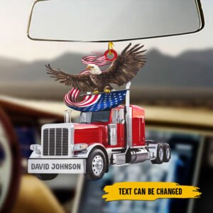 Personalized Truck American Truck Driver. Patriotic American Eagle Ornament THN3581OCT