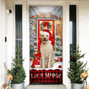 Labrador Retriever. Let It Snow Christmas Door Cover THB2640Dv4