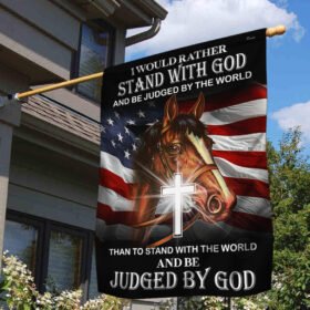 Jesus Cross Flag Horse Stand With God MTV16F
