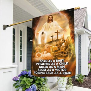 Life Of Jesus Flag Born As A Baby, Coming Back As A King DDH2910F