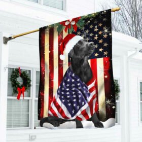 Black Labrador Retriever Flag Merry Christmas ANL285Fv5